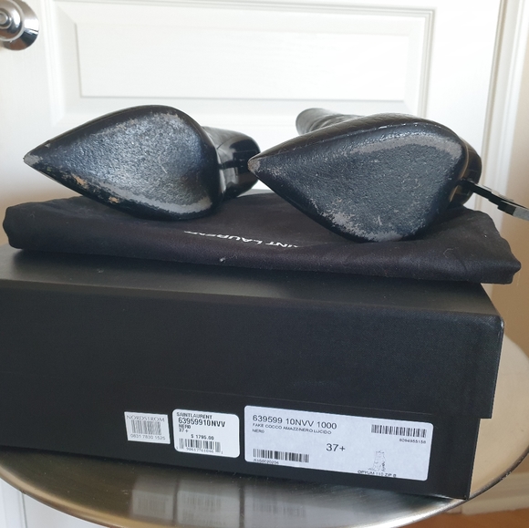 Saint Laurent Opyum Boots Croc Embossed Patent 37+ - Picture 3 of 5